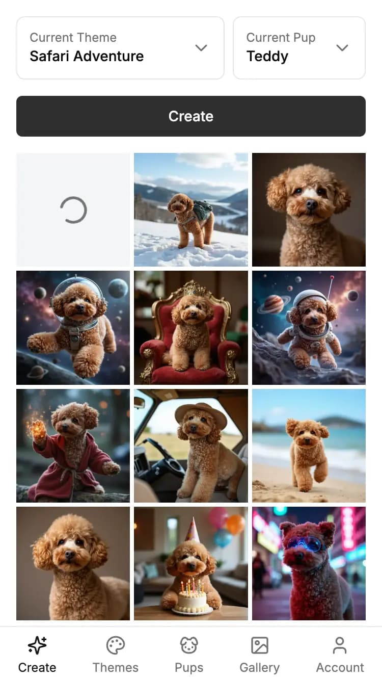 Stylized dog portrait for creativity section
