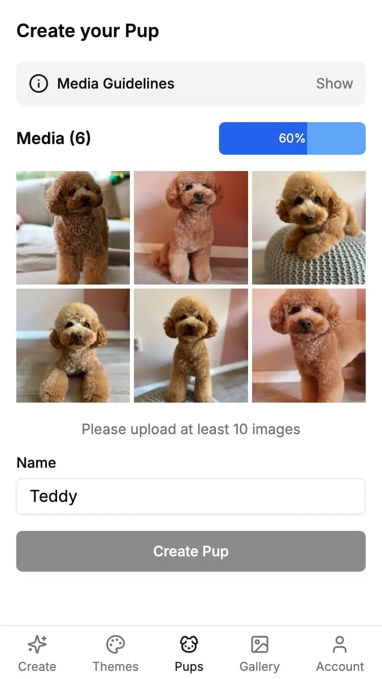 Cute puppy for upload section